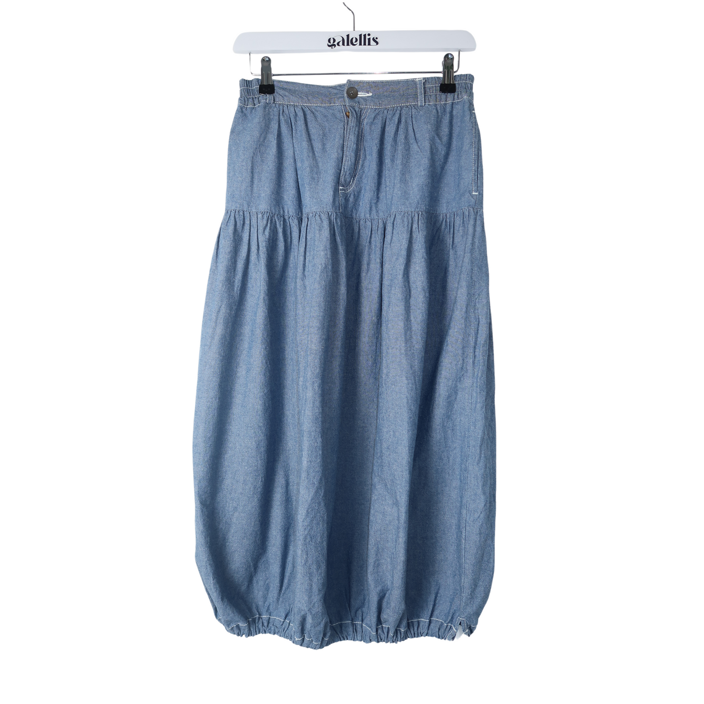 Blue bubble hem skirt