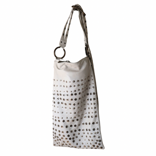 Dolce and Gabbana eyelet white leather bag