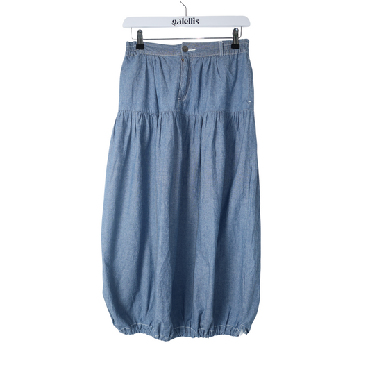 Blue bubble hem skirt