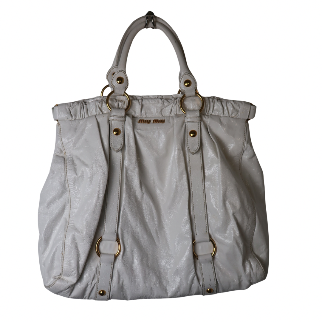 Miu Miu 2WAY white slouchy bag