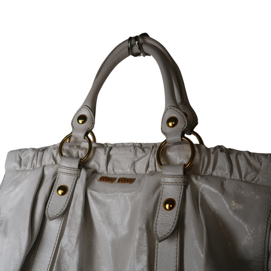 Miu Miu 2WAY white slouchy bag