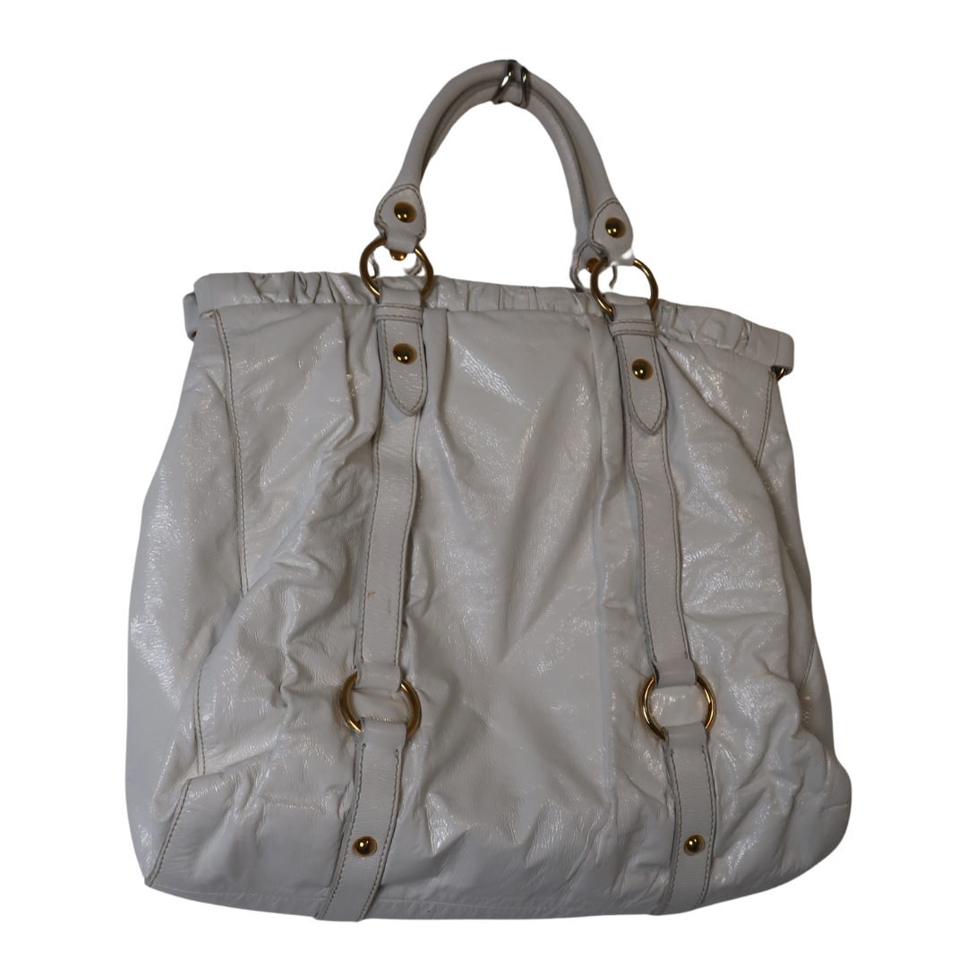 Miu Miu 2WAY white slouchy bag